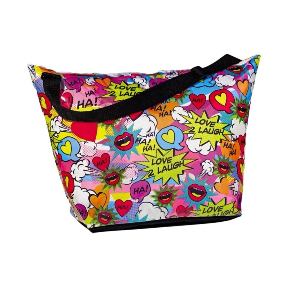 ISCREAM Weekender Bag - XL Tote - Vinyl Comics Cartoon /23 1/2" W x 16" H x 9" D